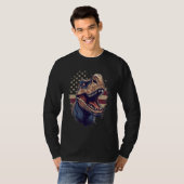 4th Of July US Flag Dinosaur 1 T-shirt (Voorkant volledig)