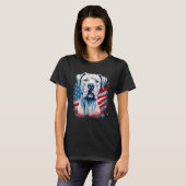 4th Of July US Flag Dogo Argentino Dog 1 T-shirt (Voorkant volledig)