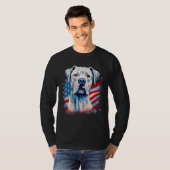 4th Of July US Flag Dogo Argentino Dog 1 T-shirt (Voorkant volledig)