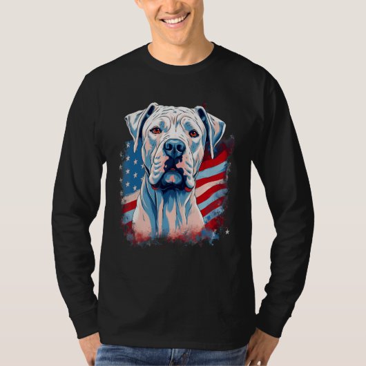 4th Of July US Flag Dogo Argentino Dog 1 T-shirt (Voorkant)