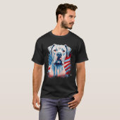 4th Of July US Flag Dogo Argentino Dog 1 T-shirt (Voorkant volledig)