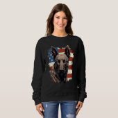 4th Of July US Flag Dutch Shepherd Dog 1 Trui (Voorkant volledig)