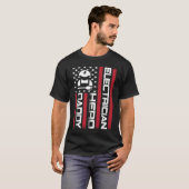 4th of July US Flag Electrician Dad Father's Day T-shirt (Voorkant volledig)