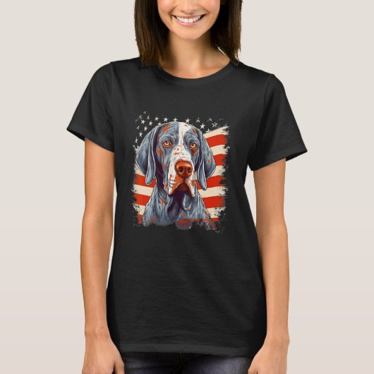 4th Of July US Flag English Pointer Dog T-shirt (Voorkant)