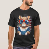 4th Of July US Flag Gerbil 2 T-shirt (Voorkant)