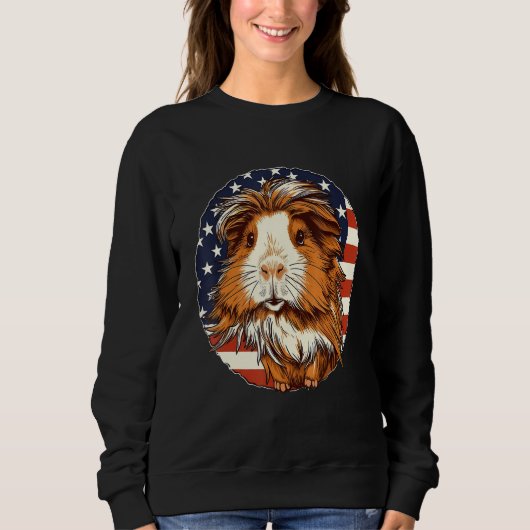 4th Of July US Flag Guinea Pig Trui (Voorkant)