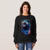 4th Of July US Flag Honey Badger Trui (Voorkant volledig)
