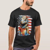 4th Of July US Flag Iguana T-shirt (Voorkant)