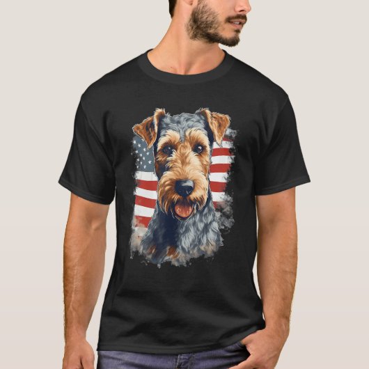 4th Of July US Flag Lakeland Terrier Dog 1 T-shirt (Voorkant)