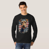 4th Of July US Flag Lakeland Terrier Dog 1 T-shirt (Voorkant volledig)