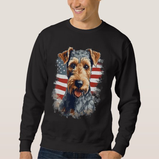 4th Of July US Flag Lakeland Terrier Dog 1 Trui (Voorkant)