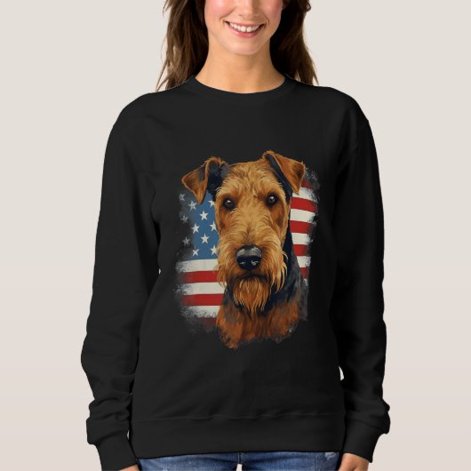 4th Of July US Flag Lakeland Terrier Dog Trui (Voorkant)