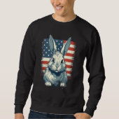 4th Of July US Flag Lionhead Rabbit Trui (Voorkant)