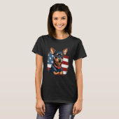 4th Of July US Flag Miniature Pinscher Dog 2 T-shirt (Voorkant volledig)