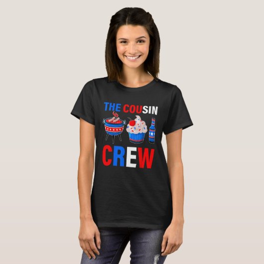 4th Of July Us Flag Popsicl The Cousin Crew 1 T-shirt (Voorkant volledig)