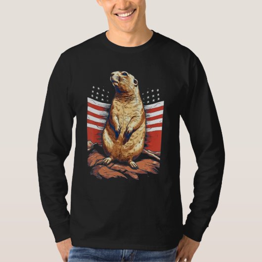 4th Of July US Flag Prairie Dog 1 T-shirt (Voorkant)