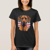 4th Of July US Flag Rhodesian Ridgeback Dog T-shirt (Voorkant)