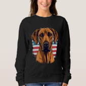 4th Of July US Flag Rhodesian Ridgeback Dog Trui (Voorkant)