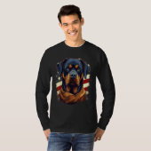 4th Of July US Flag Rottweiler Dog 1 T-shirt (Voorkant volledig)