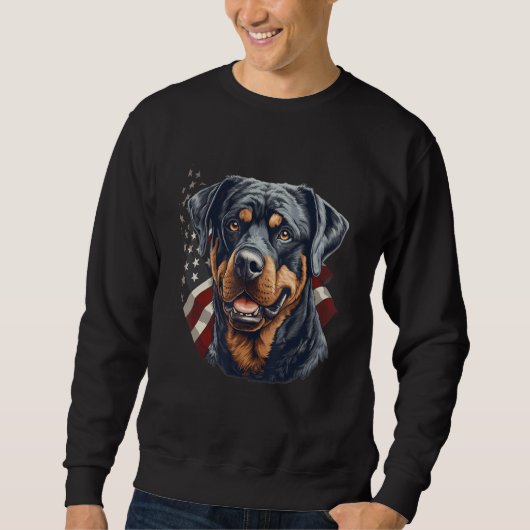 4th Of July US Flag Rottweiler Dog Trui (Voorkant)