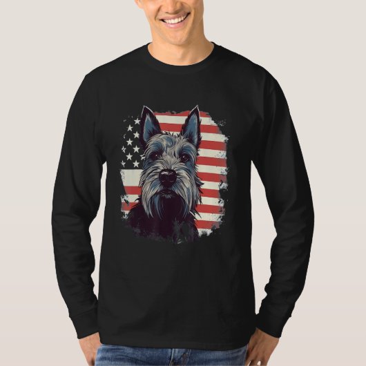 4th Of July US Flag Scottish Terrier Dog 3 T-shirt (Voorkant)