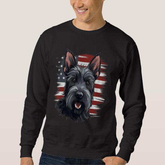 4th Of July US Flag Scottish Terrier Dog Trui (Voorkant)