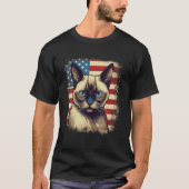 4th Of July US Flag Siamese Cat T-shirt (Voorkant)