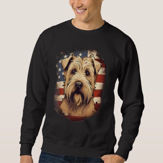 4th Of July US Flag Soft Coated Wheaten Terrier Do Trui (Voorkant)