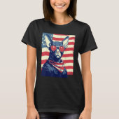 4th Of July US Flag Sphinx Cat T-shirt (Voorkant)