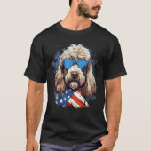 4th Of July US Flag Whoodle Dog T-shirt (Voorkant)