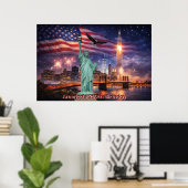 4th of July USA 250th Statue of Liberty Rocket Poster (Thuiskantoor)