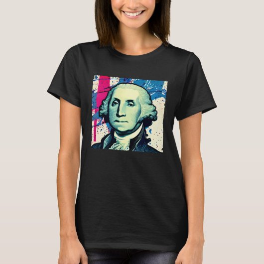 4th of July USA George Washington American Art On T-shirt (Voorkant)