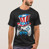 4th Of July Video Game American Flag Uncle Sam Gam T-shirt (Voorkant)