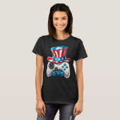4th Of July Video Game American Flag Uncle Sam Gam T-shirt (Voorkant volledig)
