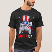 4th Of July Video Game American Flag Uncle Sam Gam T-shirt (Voorkant)