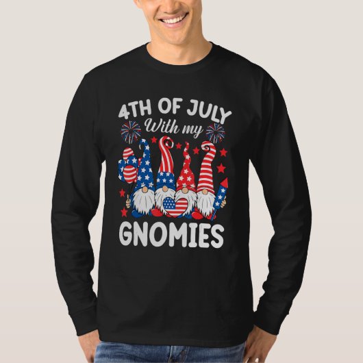 4th Of July With My Gnomies  Gnome Us Flag Patriot T-shirt (Voorkant)