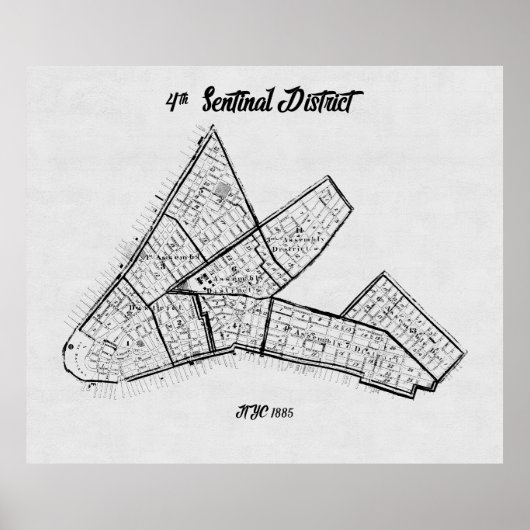 4th Sentinal District, NYC 1885 Poster (Voorkant)