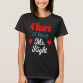 4th Wedding Anniversary for Men Him Mr Right Husba T-shirt (Voorkant)