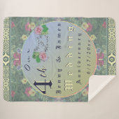 4th Year Wedding Anniversary Green&Blue Flower Sherpa Deken (Voorkant (horizontaal))
