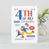 #4thOfJulyUitnodiging voor de viering Kaart (Staand voorkant)