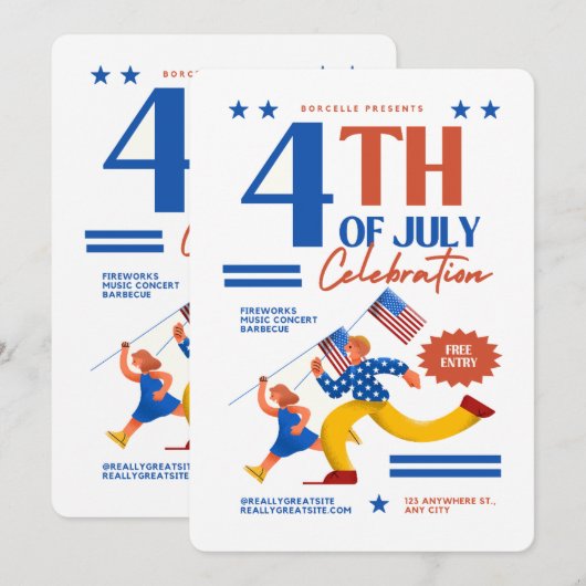 #4thOfJulyViering Uitnodiging (Voorkant / Achterkant)