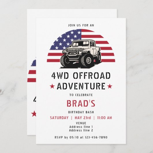 4WD Off Road Avontuur 4x4 Automotive Verjaardag Kaart (Voorkant / Achterkant)
