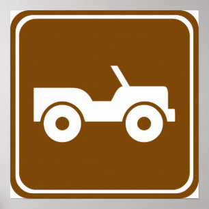 4WD Offroad Trail Highway Sign Poster