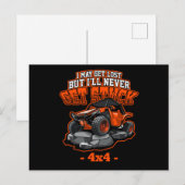 4x4 ATV Quad haalt nooit geld uit de Stuck Offroad Briefkaart (Voorkant / Achterkant)