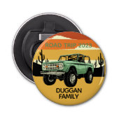4x4 Family Adventure gepersonaliseerde aangepaste Button Flesopener (Voorkant)