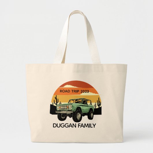 4x4 Family Adventure gepersonaliseerde aangepaste  Grote Tote Bag (Voorkant)