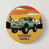 4x4 Family Adventure gepersonaliseerde aangepaste  Ronde Button 7,6 Cm (Voorkant)