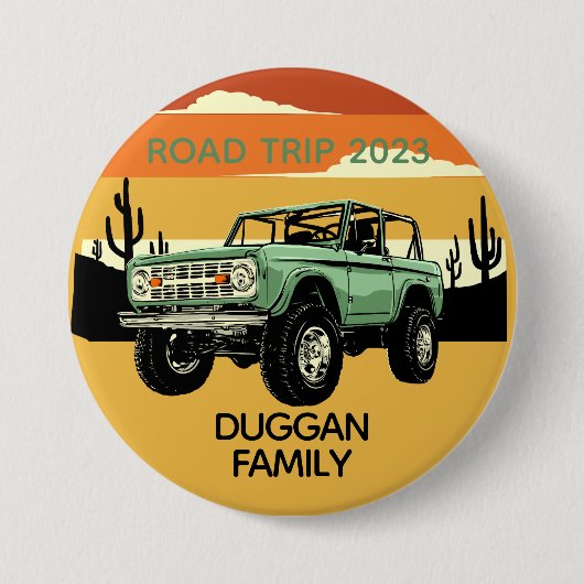 4x4 Family Adventure gepersonaliseerde aangepaste  Ronde Button 7,6 Cm (Voorkant)