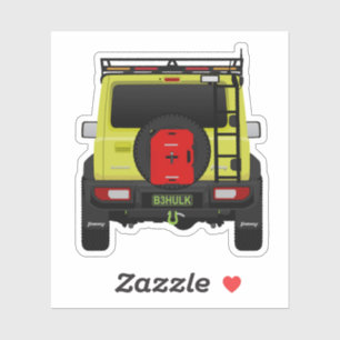 4x4 klein suv groen Aangepaste achterzijde Sticker