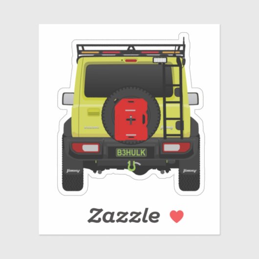 4x4 klein suv groen Aangepaste achterzijde Sticker (Vel)